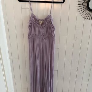 Lavender Midi Dress with Spaghetti Straps